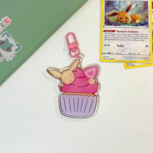 Eevee Cupcake Keychain