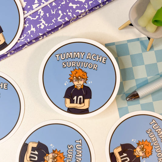 Hinata Tummy Ache Survivor Sticker