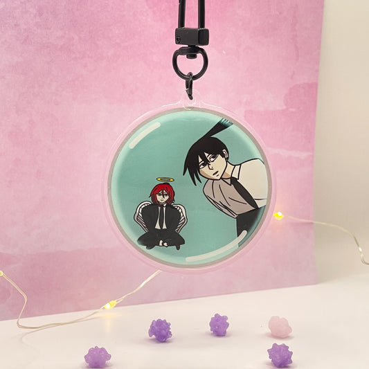 Aki & Angel Mirror Keychain