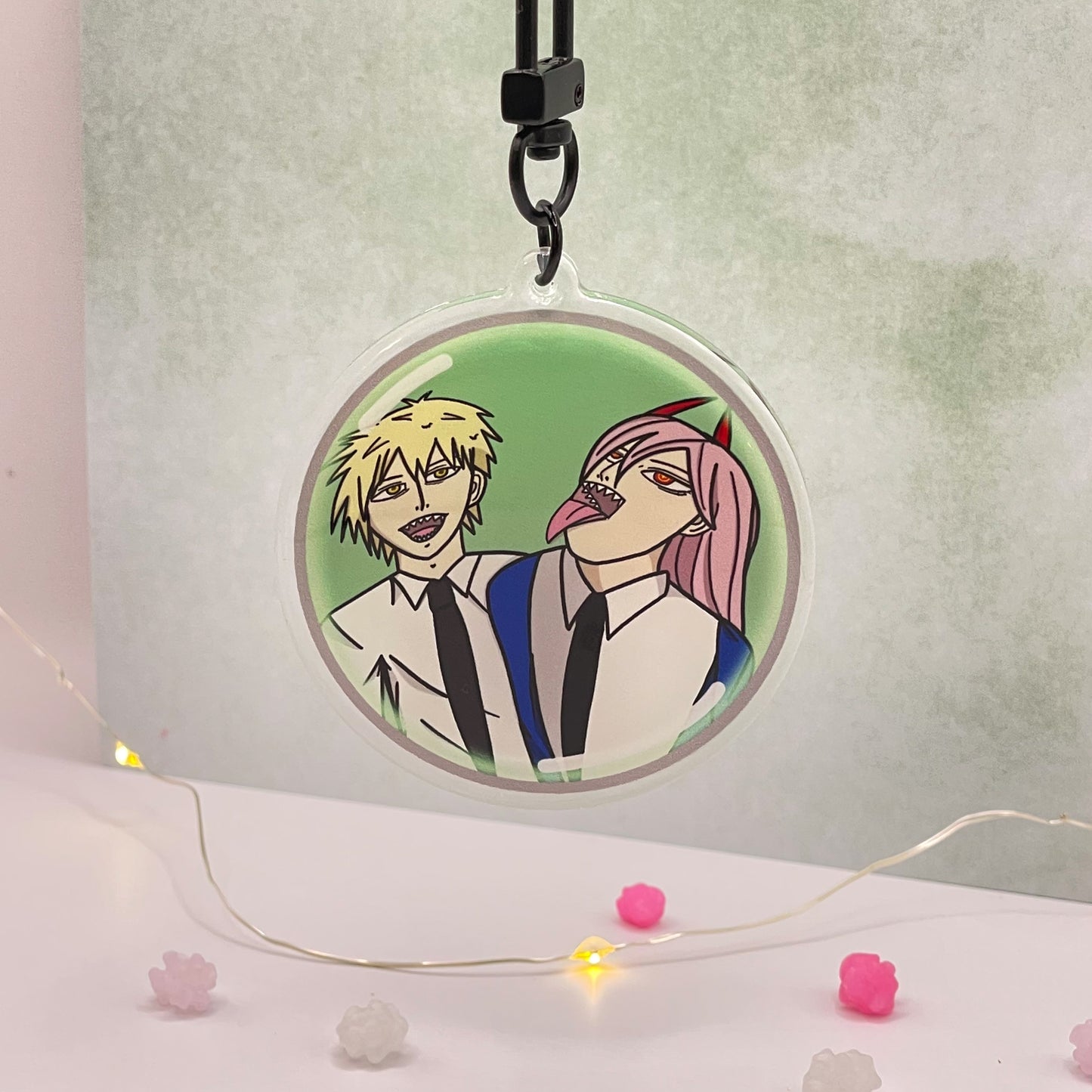 Denji & Power Mirror Keychain