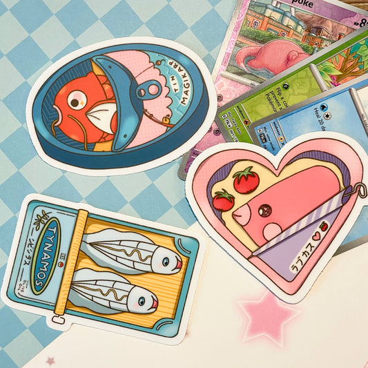 Tin Fish Pokemon Stickers