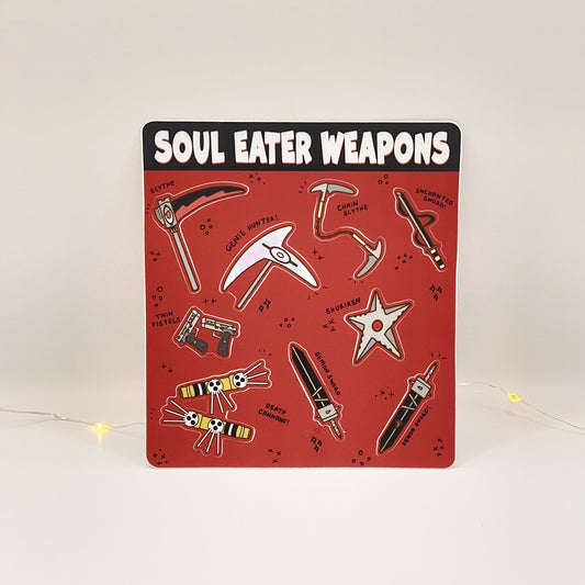 Soul Eater Weapons Sticker Sheet